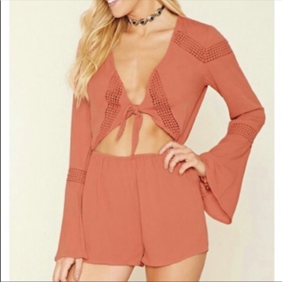 Forever 21 Romper / Jumpsuit Crochet Open Front - Picture 1 of 2
